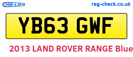 YB63GWF are the vehicle registration plates.