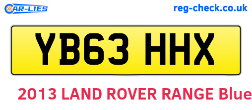 YB63HHX are the vehicle registration plates.