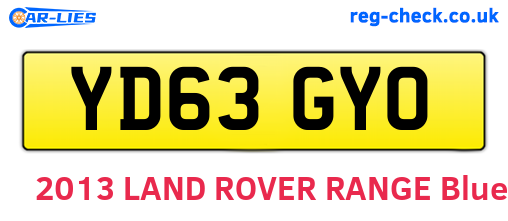 YD63GYO are the vehicle registration plates.