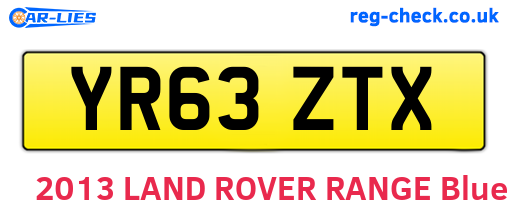 YR63ZTX are the vehicle registration plates.