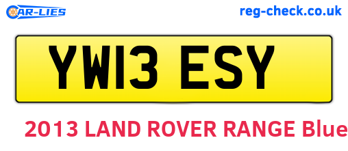 YW13ESY are the vehicle registration plates.