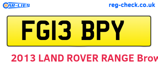 FG13BPY are the vehicle registration plates.