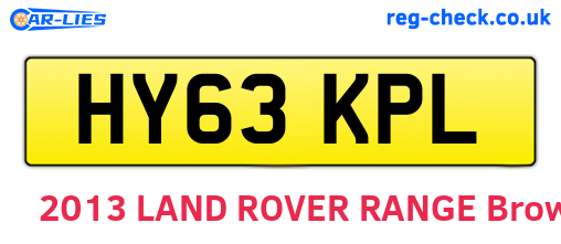 HY63KPL are the vehicle registration plates.