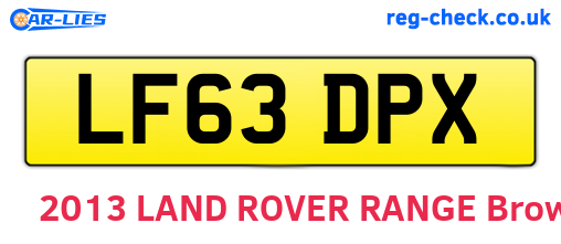 LF63DPX are the vehicle registration plates.