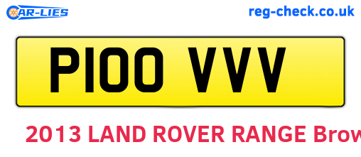 P100VVV are the vehicle registration plates.