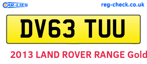 DV63TUU are the vehicle registration plates.