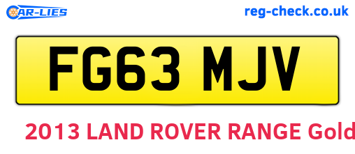 FG63MJV are the vehicle registration plates.