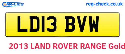 LD13BVW are the vehicle registration plates.