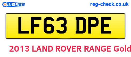 LF63DPE are the vehicle registration plates.