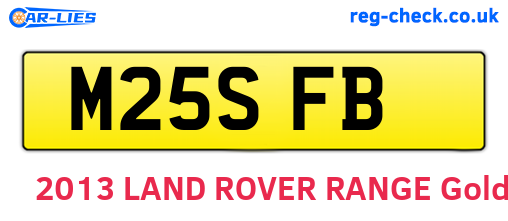 M25SFB are the vehicle registration plates.