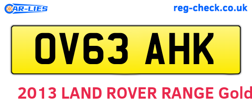 OV63AHK are the vehicle registration plates.