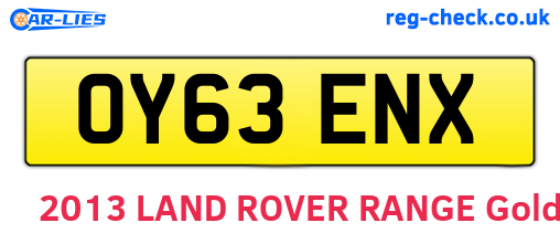 OY63ENX are the vehicle registration plates.