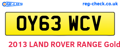 OY63WCV are the vehicle registration plates.