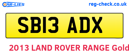 SB13ADX are the vehicle registration plates.