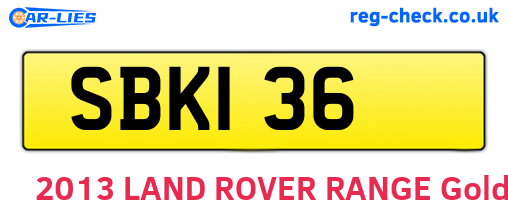 SBK136 are the vehicle registration plates.
