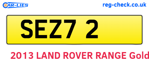 SEZ72 are the vehicle registration plates.