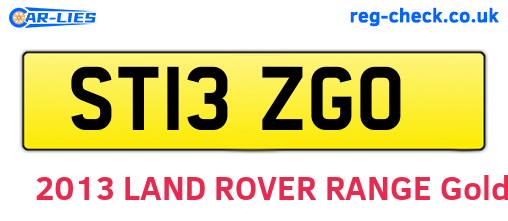 ST13ZGO are the vehicle registration plates.