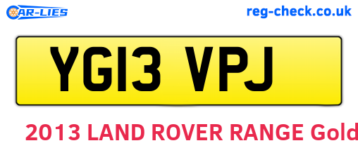 YG13VPJ are the vehicle registration plates.