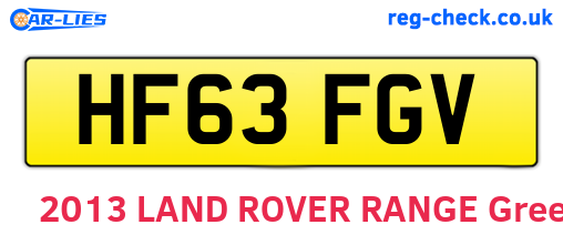 HF63FGV are the vehicle registration plates.