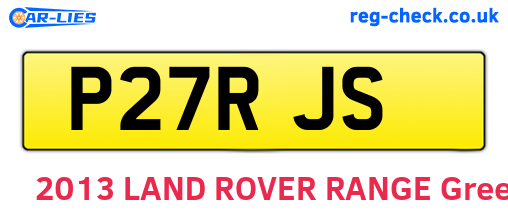 P27RJS are the vehicle registration plates.