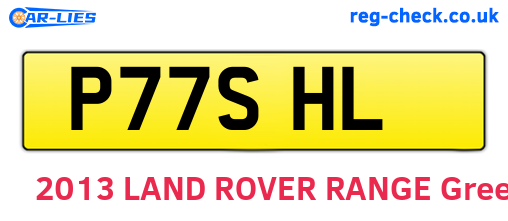 P77SHL are the vehicle registration plates.