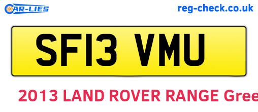 SF13VMU are the vehicle registration plates.