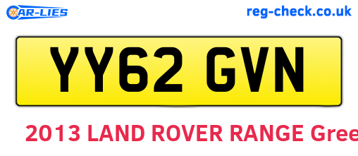 YY62GVN are the vehicle registration plates.