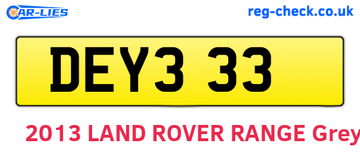 DEY333 are the vehicle registration plates.