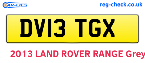 DV13TGX are the vehicle registration plates.