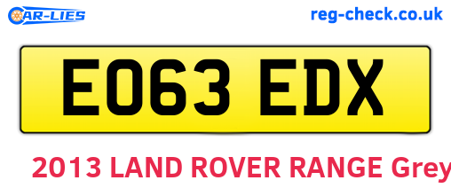 EO63EDX are the vehicle registration plates.