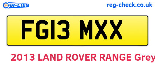 FG13MXX are the vehicle registration plates.