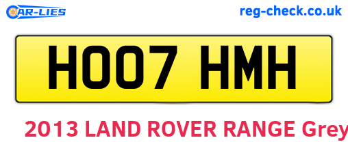 HO07HMH are the vehicle registration plates.