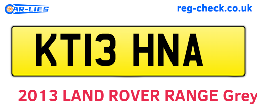 KT13HNA are the vehicle registration plates.