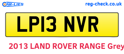 LP13NVR are the vehicle registration plates.