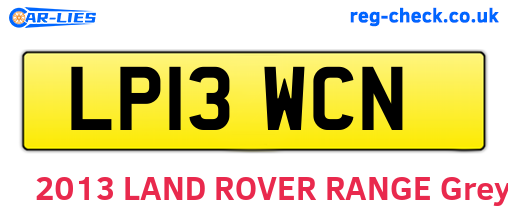 LP13WCN are the vehicle registration plates.