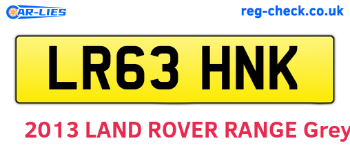 LR63HNK are the vehicle registration plates.
