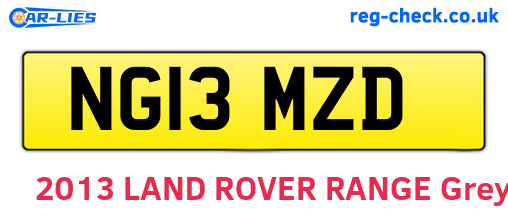 NG13MZD are the vehicle registration plates.