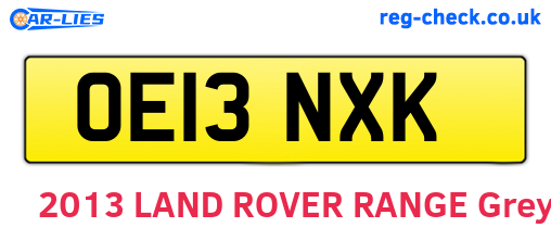 OE13NXK are the vehicle registration plates.