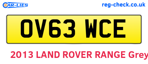OV63WCE are the vehicle registration plates.