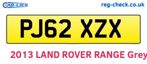 PJ62XZX are the vehicle registration plates.