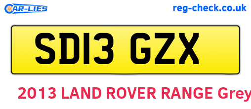SD13GZX are the vehicle registration plates.