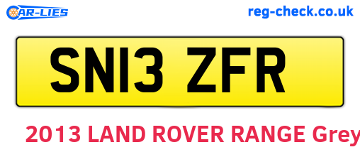 SN13ZFR are the vehicle registration plates.