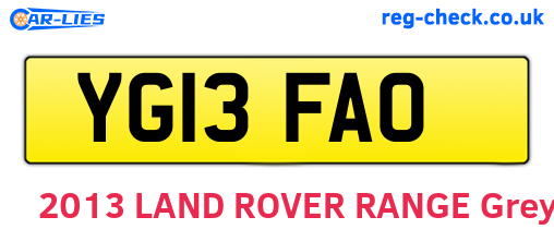 YG13FAO are the vehicle registration plates.