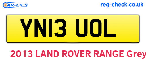 YN13UOL are the vehicle registration plates.