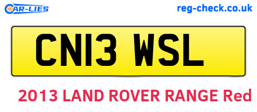 CN13WSL are the vehicle registration plates.
