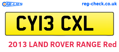 CY13CXL are the vehicle registration plates.