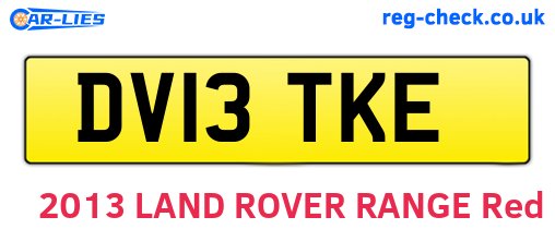 DV13TKE are the vehicle registration plates.