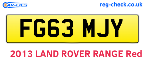 FG63MJY are the vehicle registration plates.