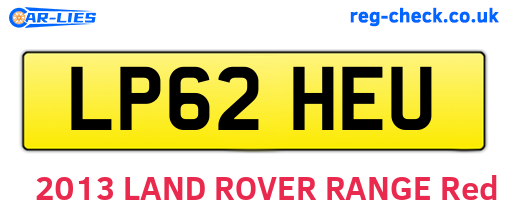 LP62HEU are the vehicle registration plates.