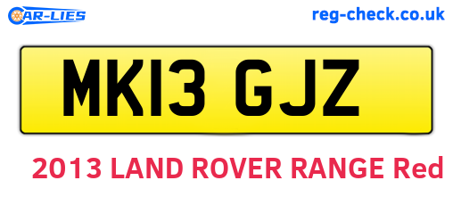 MK13GJZ are the vehicle registration plates.